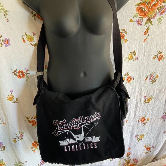 Boredwalk Transylvania Athletics Messanger Bag NWOT Whimsygoth Goth Spooky - Picture 1 of 6